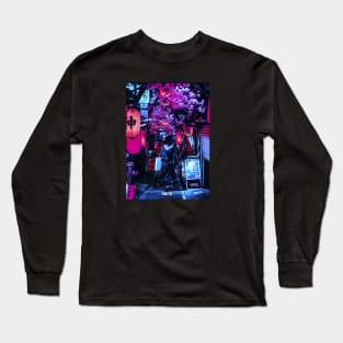 Tokyo Street Neon Synthwave Long Sleeve T-Shirt